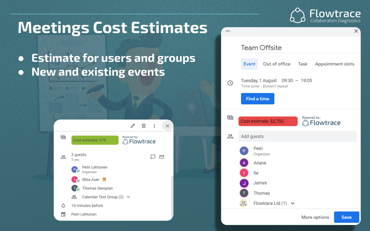 Add Meeting Cost to Google Calendar Meeting Cost from Flowtrace